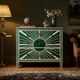 Sunburst Inlay Green Wooden Chest of Drawers | Luxury Handmade Chest of Drawer