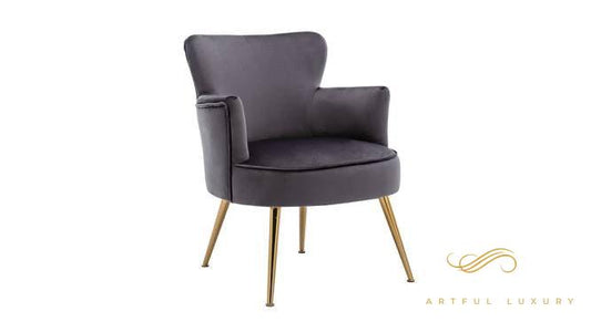 Jelena Upholstery Chair  In Grey Fabric | Luxury Handmade Chair