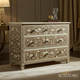 Handcrafted Floral Inlay Wooden Dresser | Luxury Handmade Chest of Drawer