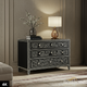 Black and White Floral Inlay Wooden Dresser | Luxury Handmade Chest of Drawer