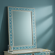 Decorative Blue Floral Patterned Mirror | Luxury Handmade Mirror