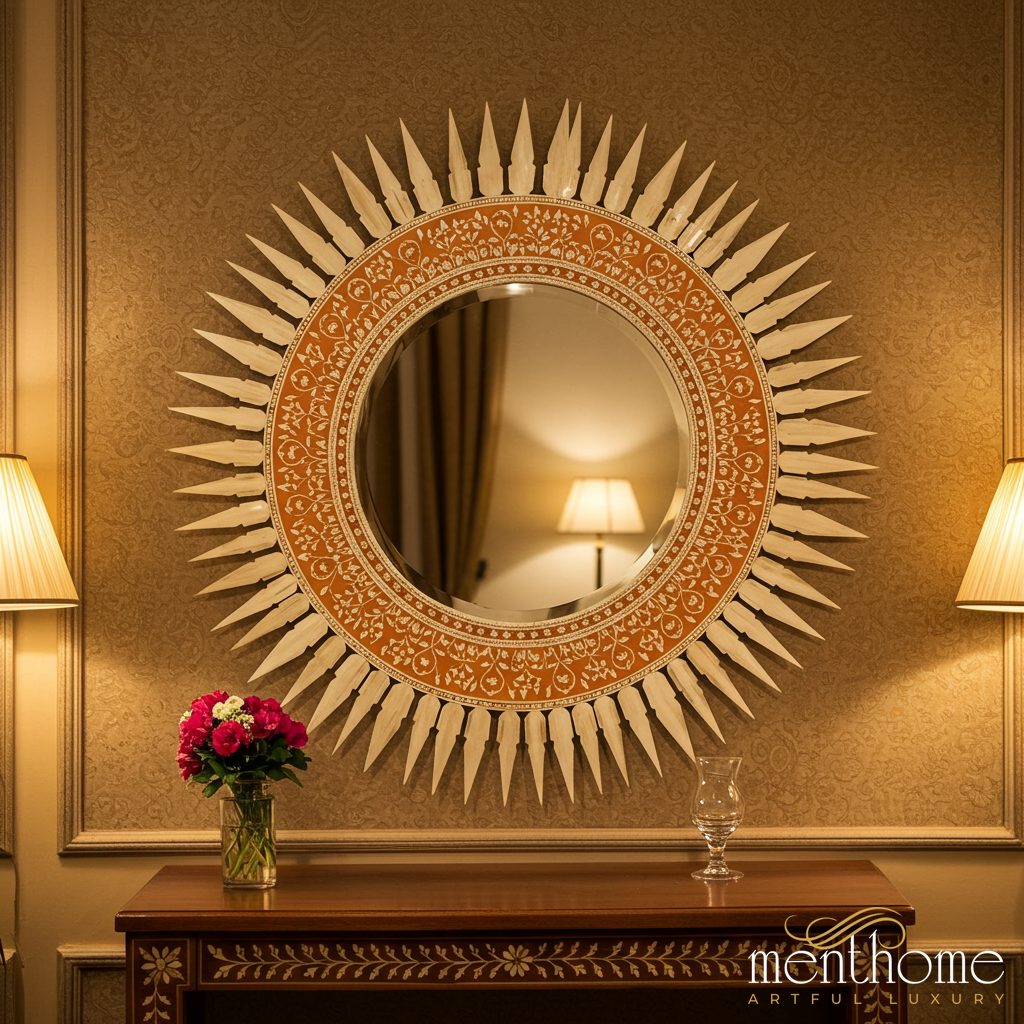 Decorative Sunburst Wall Mirror | Luxury Handmade Mirror