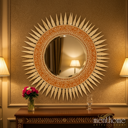 Decorative Sunburst Wall Mirror | Luxury Handmade Mirror