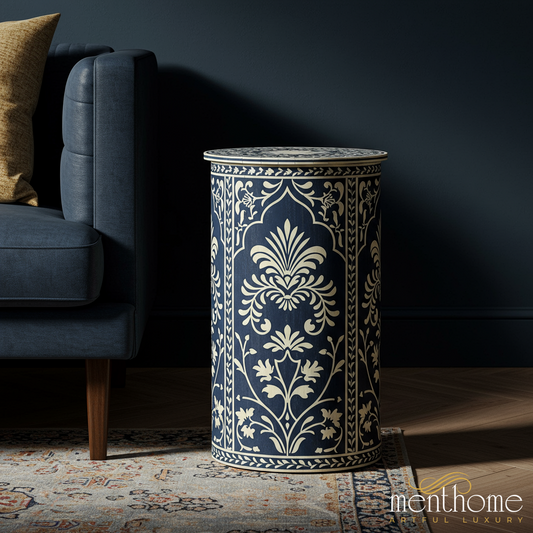 Elegant Floral inlay Side Table | Luxury Handmade Side Table