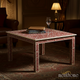 Handcrafted Red and White Decorative Square Coffee Table | Luxury Handmade Coffee Table
