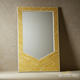 Elegant Yellow Chevron Patterned Wall Mirror | Luxury Handmade Mirror