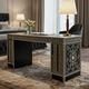 Elegant Black and Gold Ornate Desk | Luxury Handmade Desk