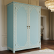 Vintage Blue Hand-Painted Wooden Wardrobe | Luxury Handmade Wardrobe