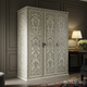 Vintage Floral Pattern Three-Door Wardrobe | Luxury Handmade Wardrobe