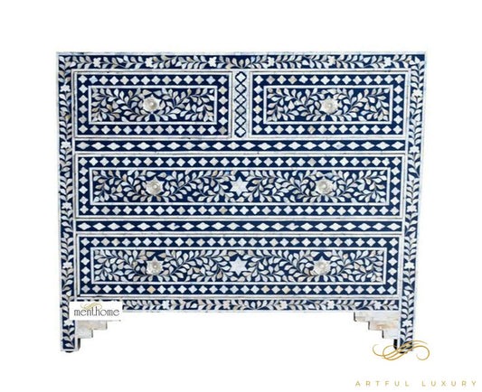 Handmade wooden Dresser Handcrafted Floral Pattern | Luxury Handmade Dresser