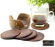 Wooden Round Drink Coasters Set of 6 with Decorative Holder | Luxury Handmade Decor