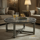 Elegant Round Black and White Inlaid Coffee Table | Luxury Handmade Coffee Table