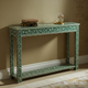 Handcrafted Green Floral Bone Inlay Console Table | Luxury Handmade Console