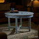 Handcrafted Blue and White Floral Mosaic Round Coffee Table | Luxury Handmade Coffee Table