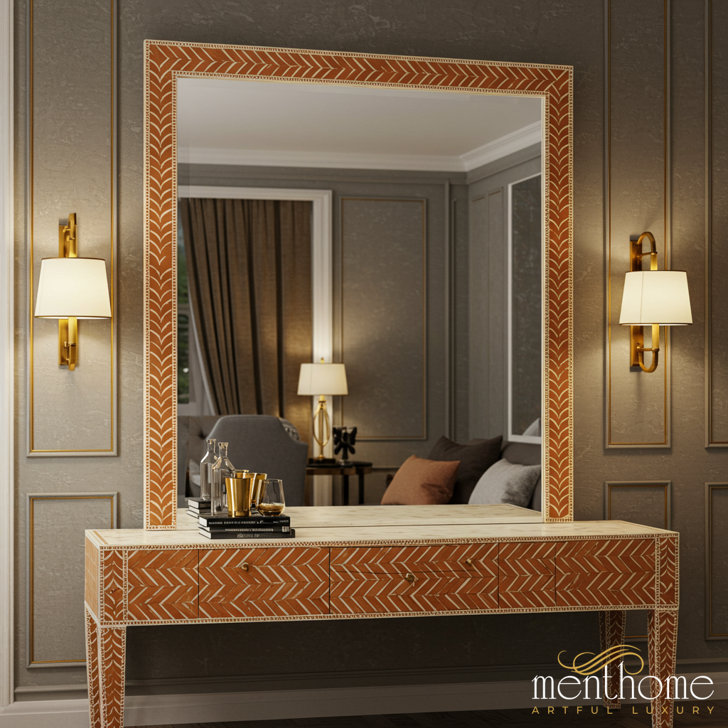 Elegant Wooden Large Mirror | Luxury Handmade Mirror