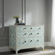 Vintage Blue Patterned 3-Drawer Chest | Luxury Handmade Dresser