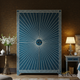 Elegant Blue Sunburst Armoire Wardrobe | Luxury Handmade Wardrobe