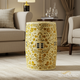 Decorative Floral Patterned inlay Garden Stool | Luxury Handmade Stool