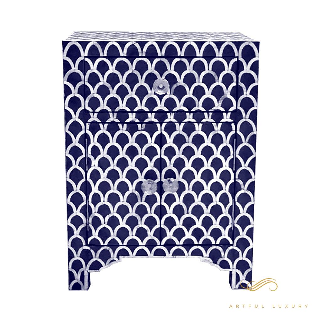 Leaf Pattern Bedside Table for Home | Luxury Handmade Bedside Table