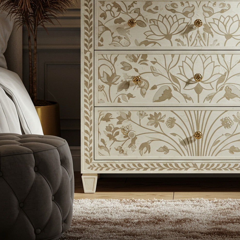Drawer Design Patterns Elegant Floral Pattern Hand-Painted Chest of Drawers | Luxury Handmade ...