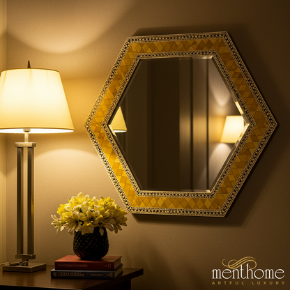 Hexagonal Geometric Mirror | Luxury Handmade Mirror