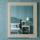 Elegant Floral Pattern Wall Mirror with Ivory and Blue Frame | Luxury Handmade Mirror