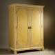 Ornate Golden Inlaid Two-Door Cabinet | Luxury Handmade Wardrobe