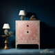 Hand-Painted Floral Pink Cabinet | Luxury Handmade Cabinet