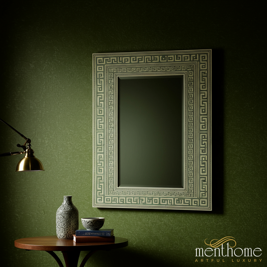 Majestic Greek Key Framed Mirror | Luxury Handmade Mirror