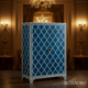 Blue Moroccan Style Bone Inlay Cabinet | Luxury Handmade Cabinet