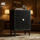 Modern Black Hexagon Patterned Cabinet | Luxury Handmade Cabinet