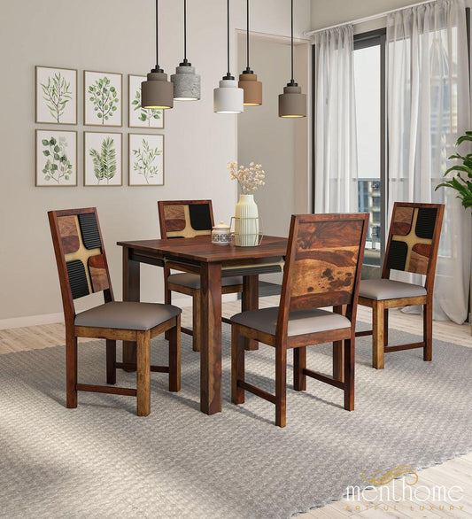Modern Rosewood Dining Chair and Table In Provincial Teak Finish with Cushioning | Luxury Handmade Chair