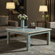 Blue and White Patterned Square Coffee Table | Luxury Handmade Coffee Table