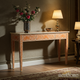 Elegant Floral Inlay Console Table | Luxury Handmade Console