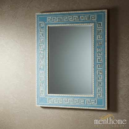 Elegant Greek Key Patterned Wall Mirror | Luxury Handmade Mirror