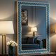 Decorative Blue Patterned Wall Mirror | Luxury Handmade Mirror