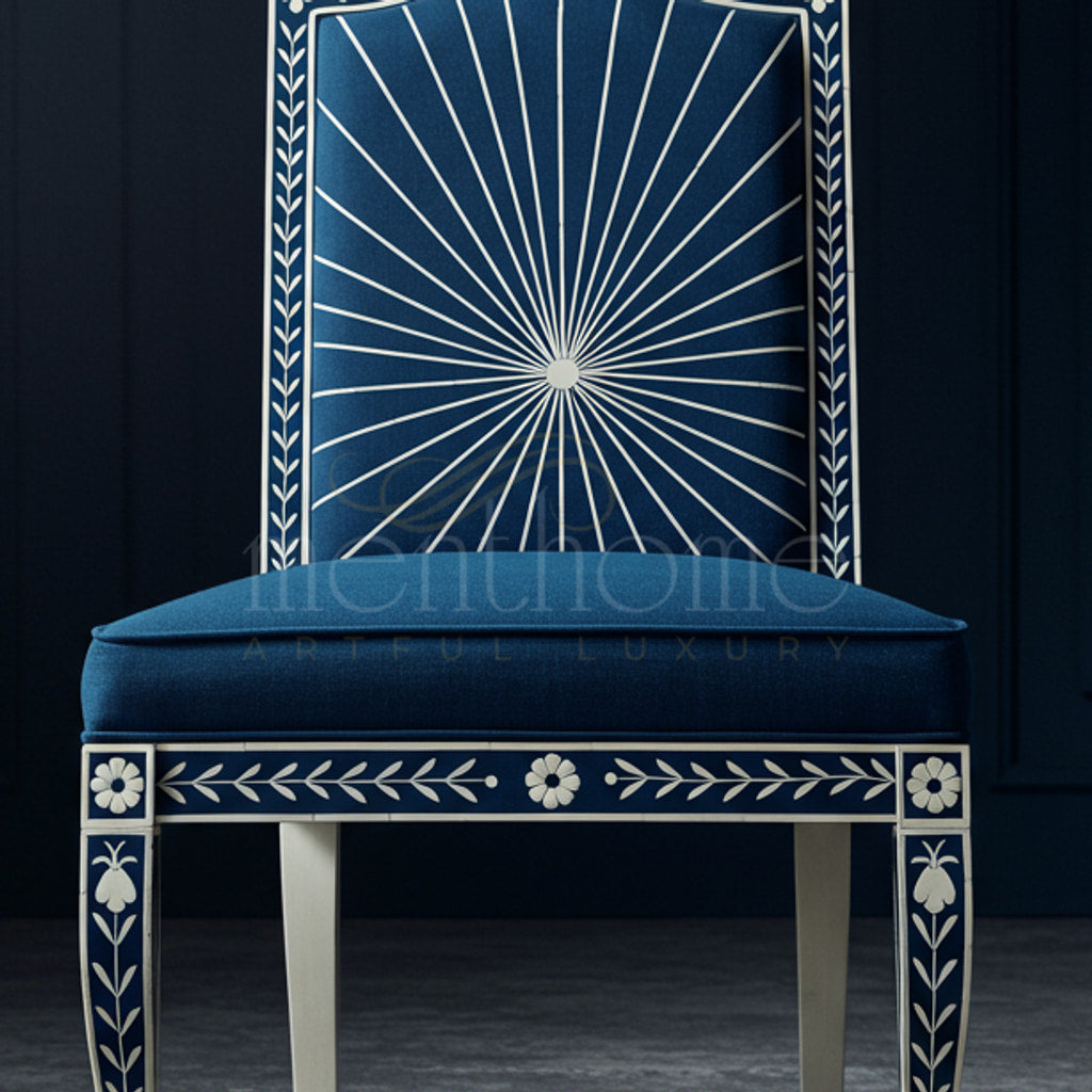 Indian Inlay Blue Inlay Blue Radiance Chair | Luxury Handmade Chair – Menthome India