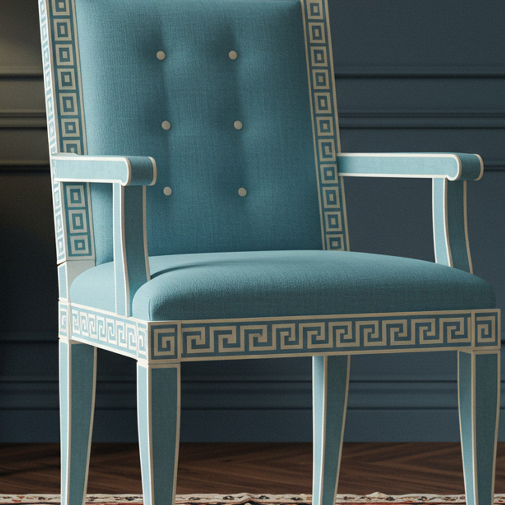 Greek Key Inlay Inlay Chair with Classic Greek Key Design | Luxury Handmade Chair ...