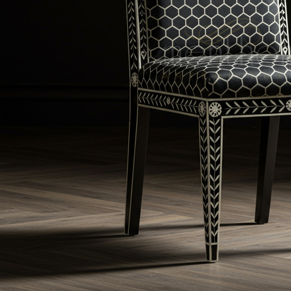 Luxury Inlay Chair with Geometric Upholstery | Luxury Handmade Chair ...