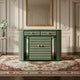 Green Lines Patterned Console with Storage | Luxury Handmade Console