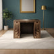Brown Floral and Sunburst Pattern Desk | Intricate Detailing for Modern Spaces | Luxury Handmade Desk