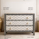 Black and White Decorative Chest with Geometric Sunburst Design | Luxury Handmade Dresser