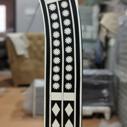 Large Decorative Black and White Patterned Wall Mirror | Luxury Handmade Mirror