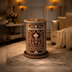 Hand-Painted Bedside Table | Luxury Handmade Bedside Table with Floral Bone Inlay Design