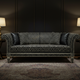 Luxurious Black Inlay Chevron Sofa | Luxury Handmade Sofa