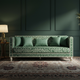 Elegant Green Hand-Inlay Sofa | Luxury Handmade Sofa