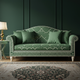 Luxury Green Inlay Sofa with Intricate Pattern Detailing | Luxury Handmade Sofa