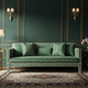 Regal Green Inlay Sofa | Luxury Handmade Sofa