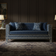 Luxury Inlay Blue Sofa with Decorative Cushions | Luxury Handmade Sofa