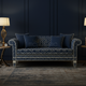Luxury Inlay Patterned Blue Sofa | Luxury Handmade Sofa
